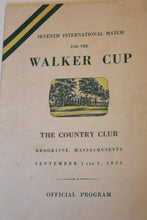 Load image into Gallery viewer, 1932 Walker Cup Golf Program - The Country Club Brookline, signed by Bobby Jones