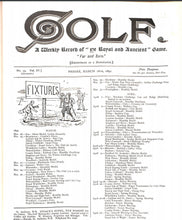 Load image into Gallery viewer, “Golf” magazine issues from Sep 1890 - June 1899 Vols. I-XVIII
